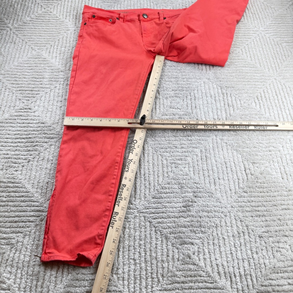 J Crew Toothpick Ankle Jeans Womens 31 Coral Orange Slim Zip Hem 78211 Casual - Picture 4 of 16